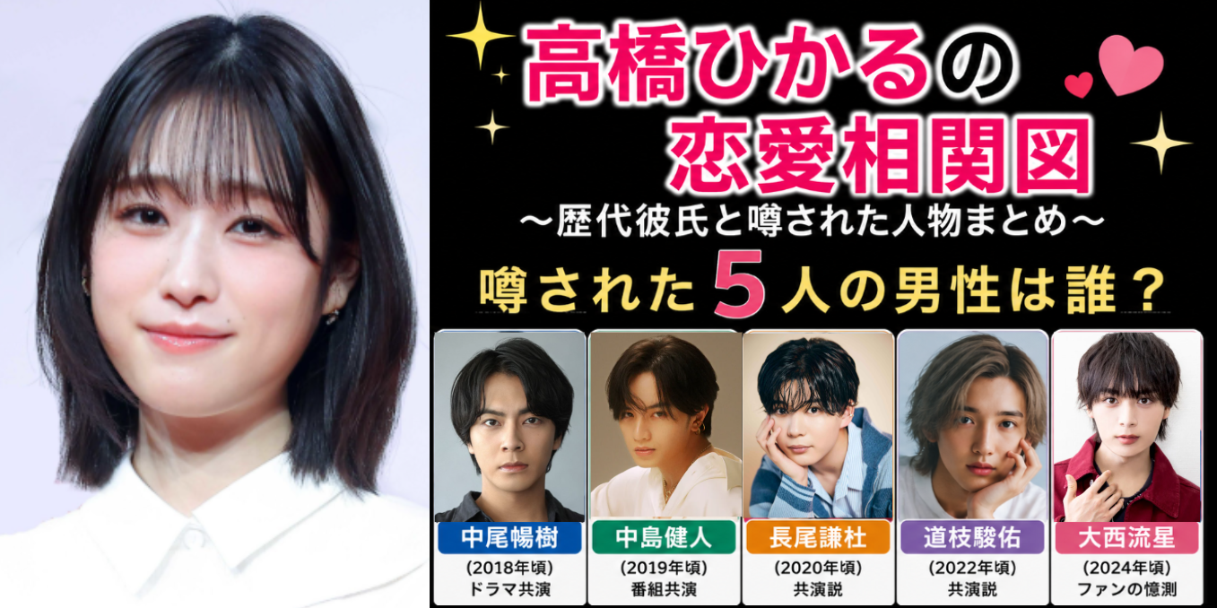 高橋ひかるの噂の歴代彼氏５人との恋愛相関図